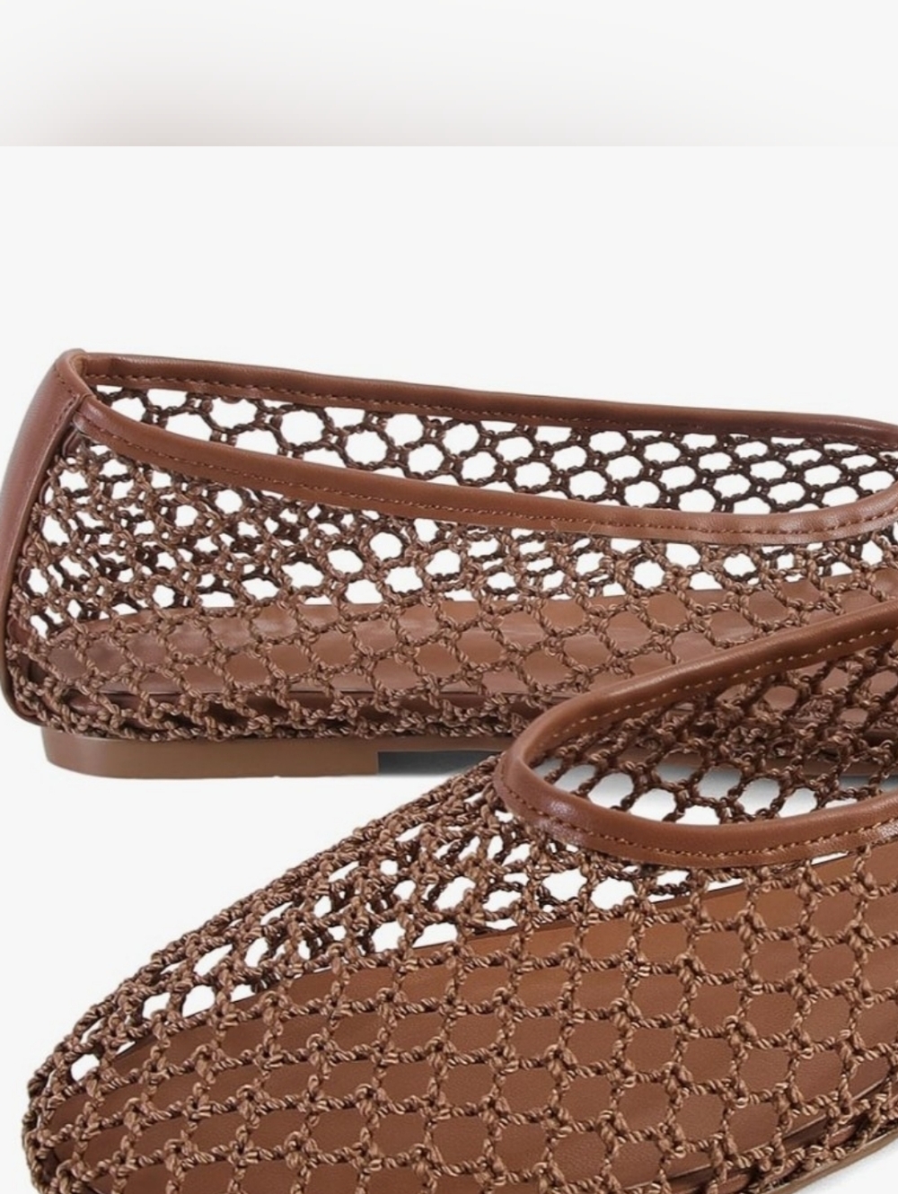 Sovanyou FIRE! NIB! Slip-on Mesh Ballet Flats in Brown. Sz 7.5 R2S!! - Picture 6 of 15